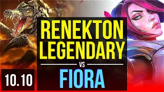 RENEKTON vs FIORA (TOP) | 2 early solo kills, Legendary | KR Challenger | v10.10