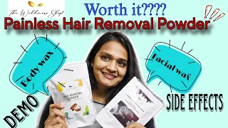 The wellness Shop Unwanted facial and hair removal powder/wax || Unboxing+Review+Demo+Side Effects