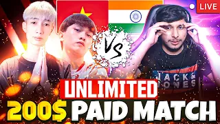 200$ PAID UNLIMITED WAR 🔥 NG 🇮🇳 VS WORLD CHAMPION TEAM 🇻🇳 😨👿  #nonstopgaming - FREE FIRE LIVE