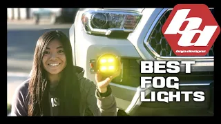 Baja Designs Squadron SAE Fog Lights AMBER vs CLEAR | Tacoma Install + Light Output Test