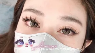 Tutorial eyelash extensions of animeeyes || eyelash douyin ✨🤍