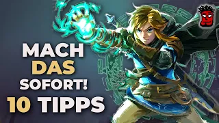 Zelda Tears of the Kingdom: Mach DAS sofort! Beginners Guide - 10  Gameplay Tipps und Tricks Deutsch