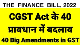 40 Big GST amendments in Budget 2022| Budget 2022 highlights for Changes in CGST Act 2017