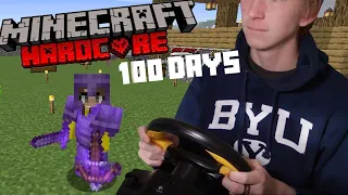 I Survived 100 Days of Hardcore Minecraft With Only a Steering Wheel.