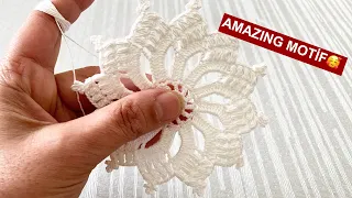 VERY EASY AMAZING Crochet Table Cloth Motif