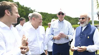 PM Modi along with other world leaders at Mangrove forest in Indonesia