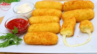 Crispy potato fingers with cheese وصفة المحببة الى الصغار والكبار أصابع البطاطس المقرمشة بالجبنة