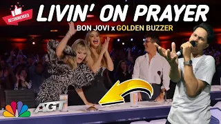 America's Got Talent | Singing Livin' On A Prayer Get GOLDEN BUZZER With Amazing Super Voice