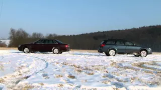 Audi A6 quattro vs. Subaru Outback on ice 2