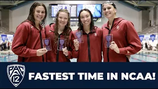 Stanford women win 2023 Pac-12 800 Freestyle Relay with fastest time in NCAA