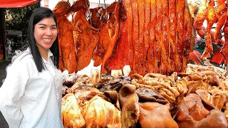 He Sell From Year 2010! Pork BBQ, Braised Pork & Roast Duck - Cambodian Street Food