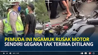 Viral Pemuda Bandung Ini Ngamuk Rusak Motor Sendiri Gegara Tak Terima Ditilang Polisi