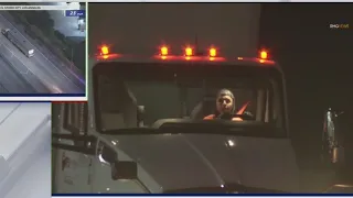 Big rig pursuit: Video shows police chase suspect's face