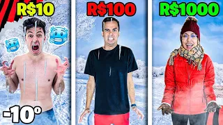 24 HORAS NA NEVE COM ROUPAS DE R$10, R$100 ou R$1000 (ft. RAFA E LUIZ)