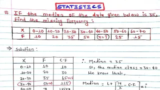 find the missing frequency of the median of the data given below is 35 |median for Continuous series