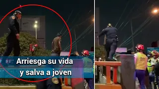 Policía de la CDMX impide a joven quitarse la vida