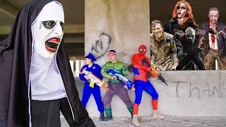 Zombie Defeat Valak| Squad Spiderman SEAL X Nerf Battle Gun Fight