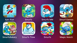 The Smurfs Magic Match,Bubble Story,Time Bookful,Bakery,The Smurfs Games,Village,The Smurfs Epic Run