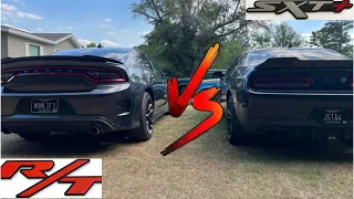 V8 VERSUS V6 MOPAR! DODGE CHARGER RT VS DODGE CHALLENGER SXT+