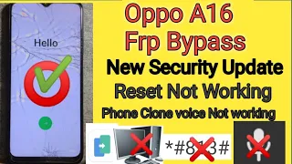 Oppo A16 Frp bypass Without Pc|clone phone not working| Reset option not working