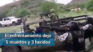 Ejército y Guardia Nacional enfrentan a grupo delincuencial en Michoacán