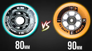 80mm inline skate wheels vs 90mm