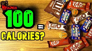 What 100 Calories of HALLOWEEN Treats looks like