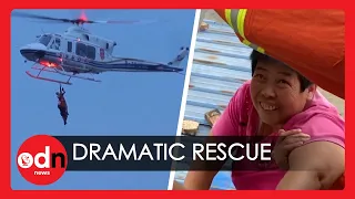 Brave Helicopter Rescue! Chinese Firefighters Help Residents Stranded by Extreme Flooding