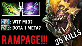 DOTA 1 MID HERO IS BACK! RAMPAGE Team Wipe Combo Epic Magic Show Crazy Imba Mid Sand King WTF Dota 2