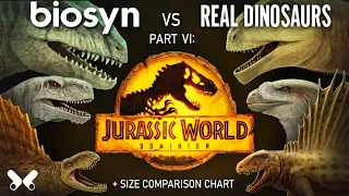 Biosyn VS Real Dinosaurs. PART 6/6 : Jurassic World Dominion. Size comparison and data