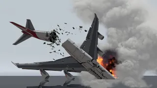 Boeing 747 Emergency Landing In The Ocean after Birds trike at Hurricane | X-Plane 11