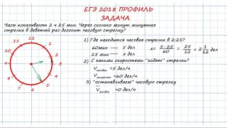 ЕГЭ 2018. Математика. Часы со стрелками показывают 2 часа 25 минут