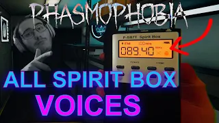 ALL NEW SPIRIT BOX VOICES! - Phasmophobia