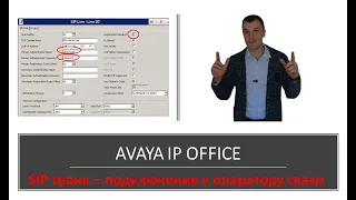 Мини АТС Avaya IP Office. Подключение SIP к оператору связи.