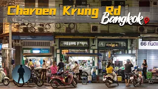 Charoen Krung Road walk from Wat Yannawa to Asiatique the Riverfront makrt.Bangkok Thailand ASMR 4K