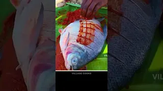 Cooking Fish In Beautiful Scenery VILLAGE Cooks #SHORTS fish video