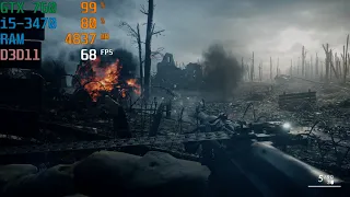 Battlefield 1 i5-3470 GTX 760 8GB RAM HIGH SETTINGS Over 60FPS!! 1080p