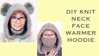 DIY KNIT HOODIE WITH NECK WARMER