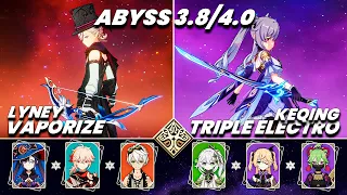 Spiral Abyss 3.8/4.0 | C0 LYNEY Vaporize & C2 KEQING Triple Electro |Floor 12 9 Stars Genshin Impact