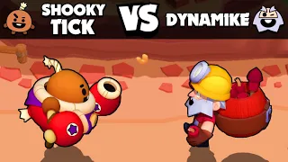 TICK SHOOKY vs DYNAMIKE | WHO IS THE BEST THROWER?! | Brawl Stars