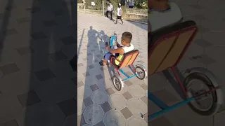 Хендбайк самодельный трехколесный для детей инвалидов Кыргызского Кулибина