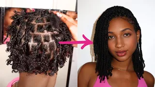 100% DIY Human Hair Mini Twists | Overlapping Method | ft. YWigs Springy Afro Twist 26"