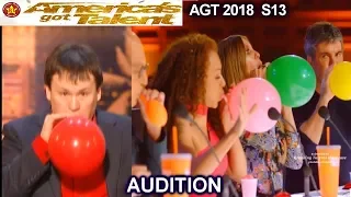 Hunter Ewen Balloon Blowing  &Simon's Balloon "Air Out"  Vote America's Got Talent 2018 Audition AGT