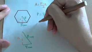 Apotema y área de polígonos regulares (pentágono, hexágono, heptágono...)