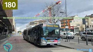 Bus 180 RATP : Urbanway 18 Hybride IDFM N⁰5613 de Villejuif - Louis Aragon à Charenton - Écoles