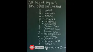 #Mughal Emperors#Trick for Mughal emperors# Mughal Emperors in India#Mughal empire# Shorts# Mughal