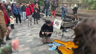 WOW! Johnny B. Goode cover by The Big Push band - Busking in Brighton UK 3
