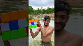 Underwater Making Indian Flag 🇮🇳 on Biggest Cube #shorts #CelebrateWithShorts #kingofcubers