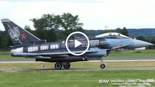 Eurofighter EF2000 Typhoon - German Air Force 31+06 "Cyborg Tiger cs" - landing at Neuburg Air Base