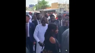 ELECTION FEVER: SANWO-OLU GOES TO CHURCH, SHAKES HANDS WITH WORSHIPPERS AFTER SERVICE